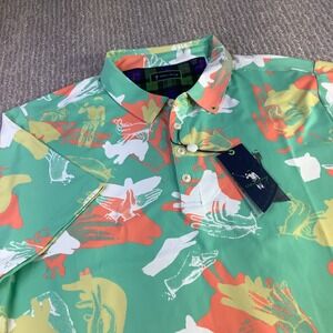 William Murray Golf Polo Shirt Mens XL‎ Hands Print Short Sleeve Button Up NWT